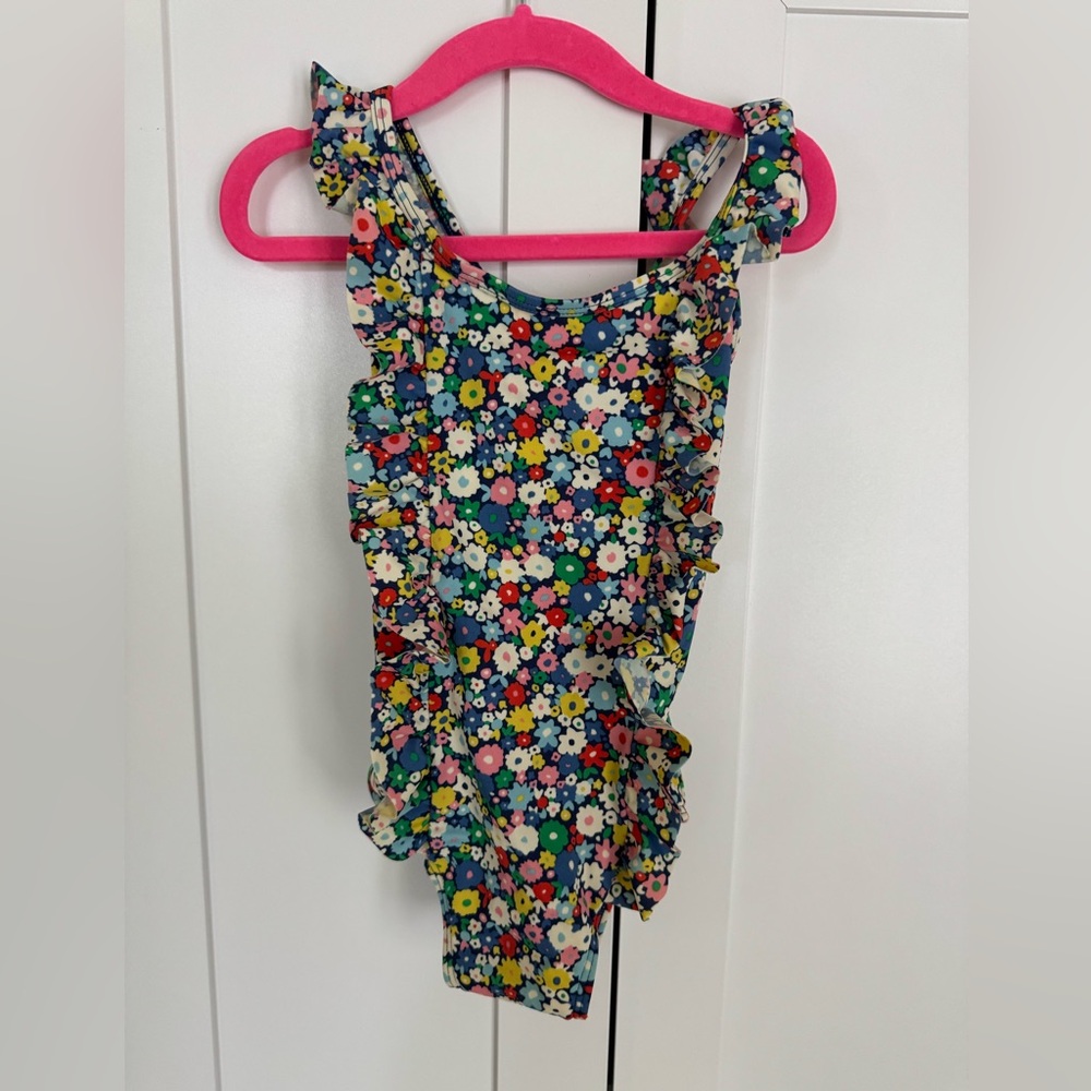 Mini Boden Toddler Girl Floral Bathing Suit Swimsuit Size 2-3